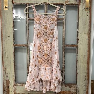 Bohemian Pink and Orange Sleeveless Dress
